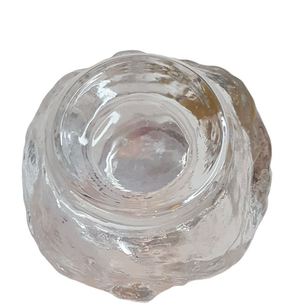 Vintage West Germany Lead Crystal Glacier Snowball Votive Candle Holder Imperlux